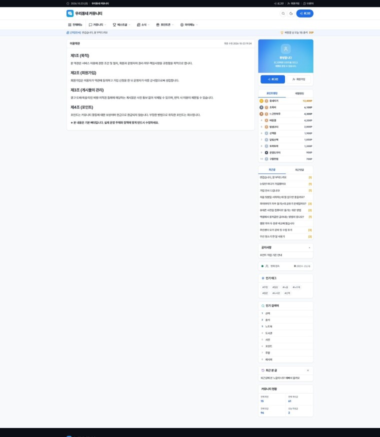 이용약관 페이지